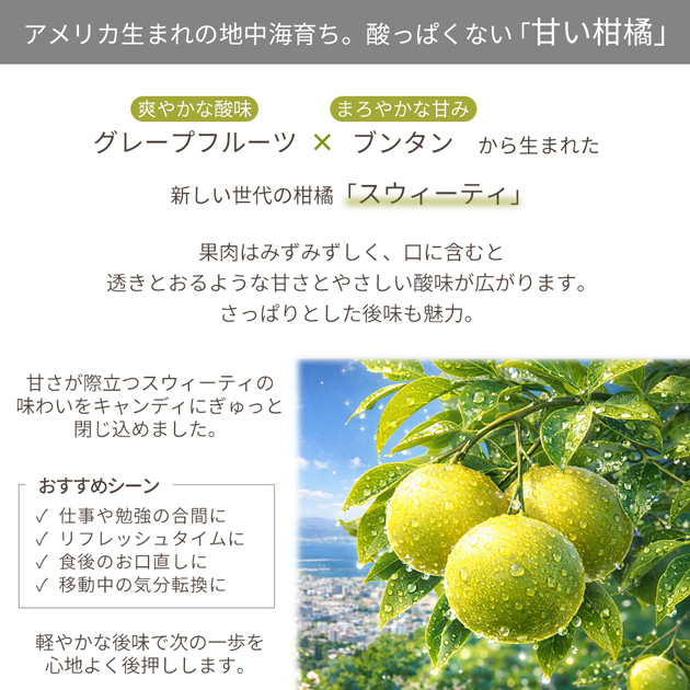 スウィーティ キャンディ □ 飴 あめ アメ 柑橘 果実 爽やか 酸味 甘み