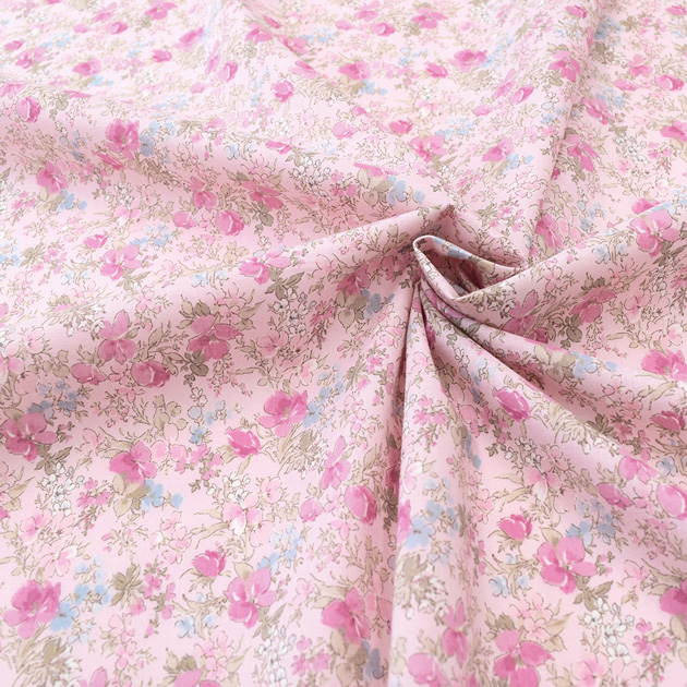 初期 アンソロポロジー 花柄コットンクロス タペストリー 多色ダミエ 新品 生地 布 布地 60 ローン 未晒コットン 可愛い 花柄 ミニョン