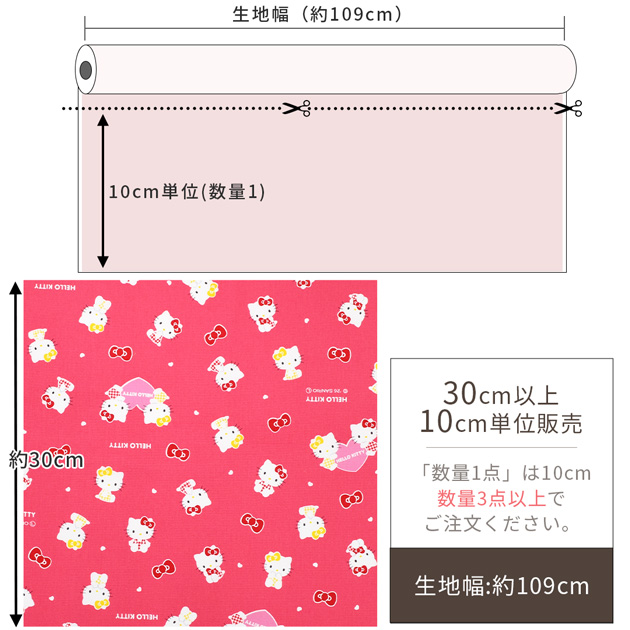 KIYOHARA 生地 布 布地 SANRIO オックス 可愛い ハローキティ ミミィ