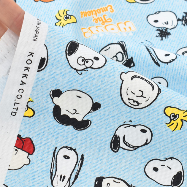 生地 オックス ピーナッツ SNOOPY フレンズ フェイス 柄 □ KOKKA