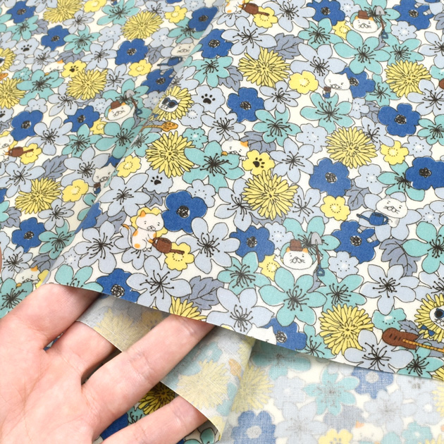 ＊オーダー用＊COTTONこばやし ねこちゃんシリーズ ラミネート 数量5から】 生地 『綿麻キャンバス ラミネート ねこパントリー