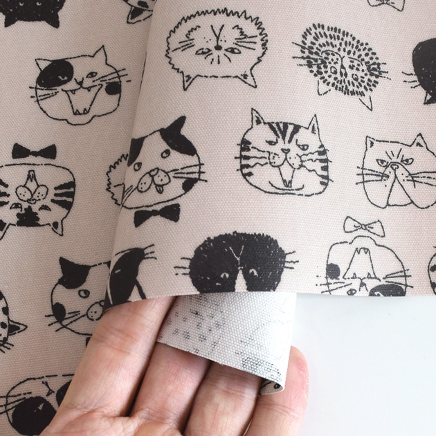 生地 布 布地 つや消し ラミネート にゃん顔コレクション □ 猫 可愛い