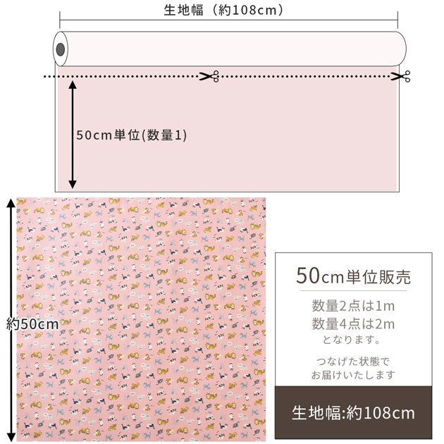 生地 つや消し ラミネート ちびネコ □ KOKKA かわいい コッカ ちび