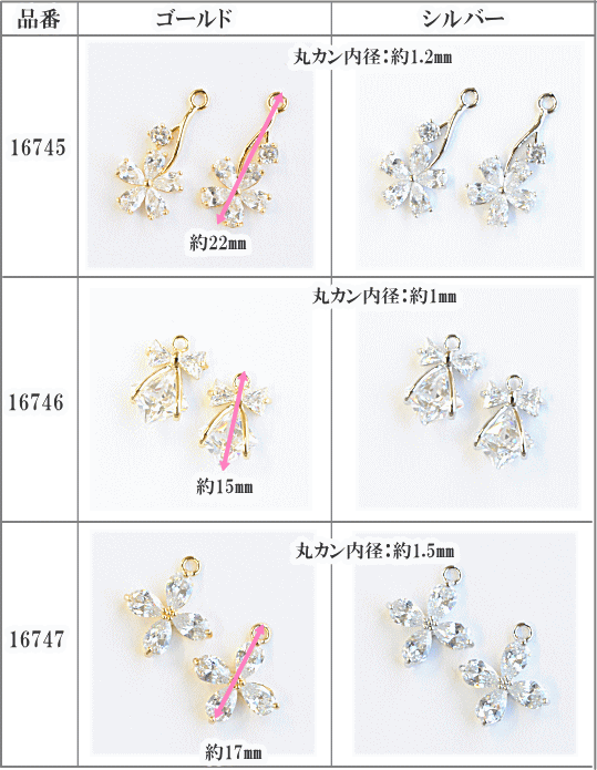 チャーム カン付 ラインストーン アクセサリー　パーツ