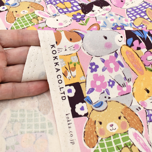 生地 布 布地 オックス 可愛い パワフル アニマル うさぎ □ KOKKA 犬