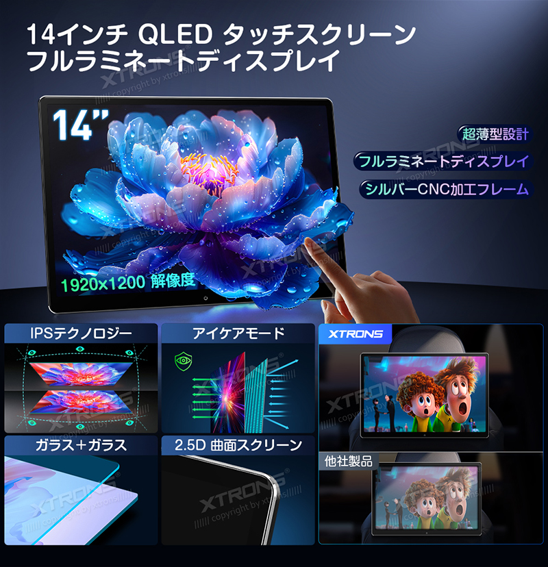 XTRONS（エクストロンス） XTRONS Android16 ヘッドレストモニター 縦