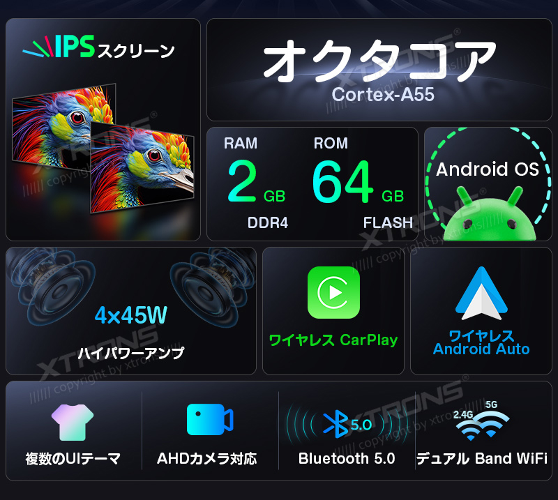 XTRONS カーナビ フルセグ 7インチ Androidナビ 2DIN ディスプレイ