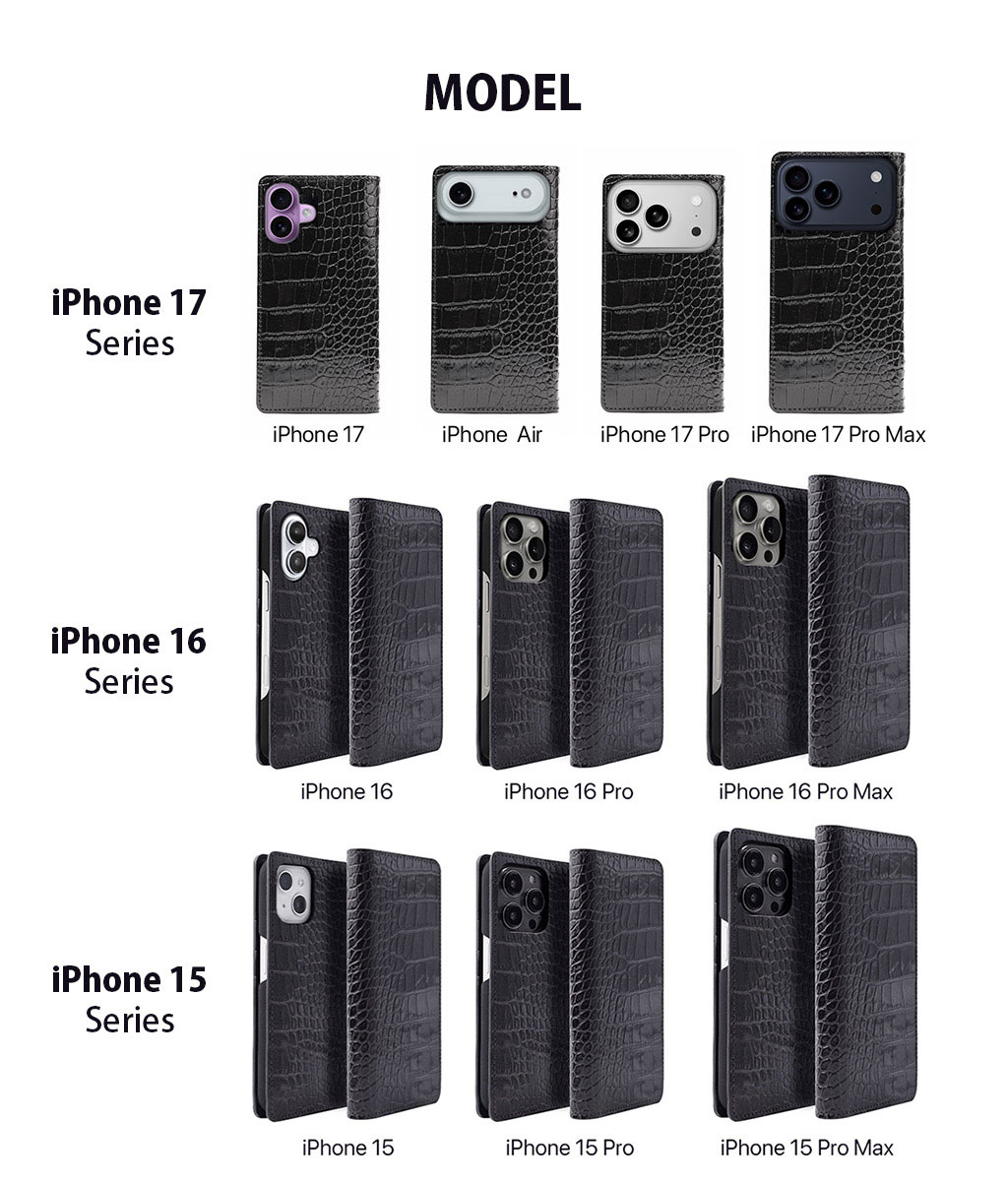 [iPhone17/iPhoneAir/17Pro/17ProMax用] ABBI SIGNATURE LIPARI イタリアンレザー 本革 日本製 手帳型 MagSafe対応 ダイアリーケースiPhone17/16/15 |  | 14