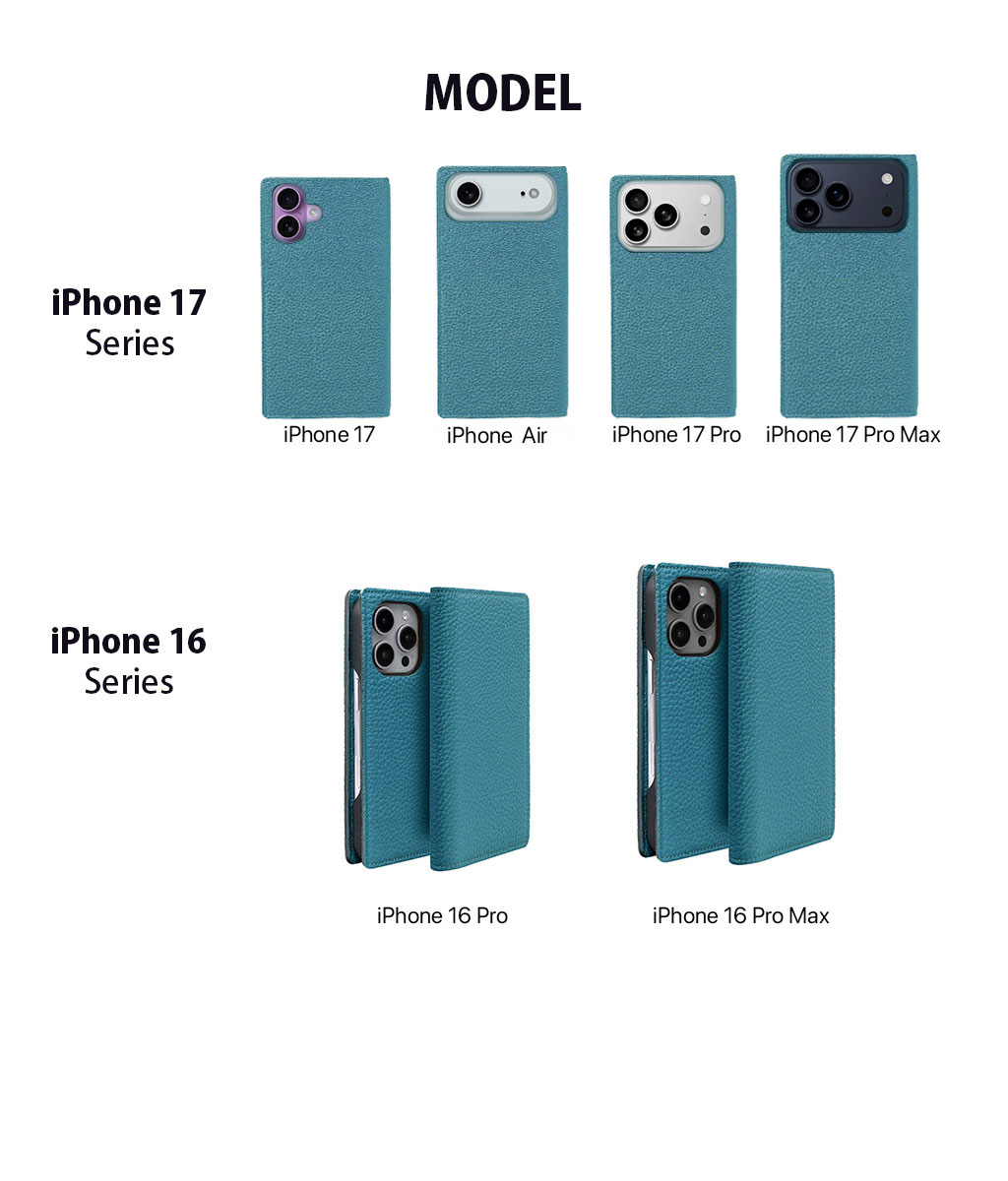 iPhone 17 / Air Pro Max 用] シュランケンカーフ 本革 日本製 手帳型