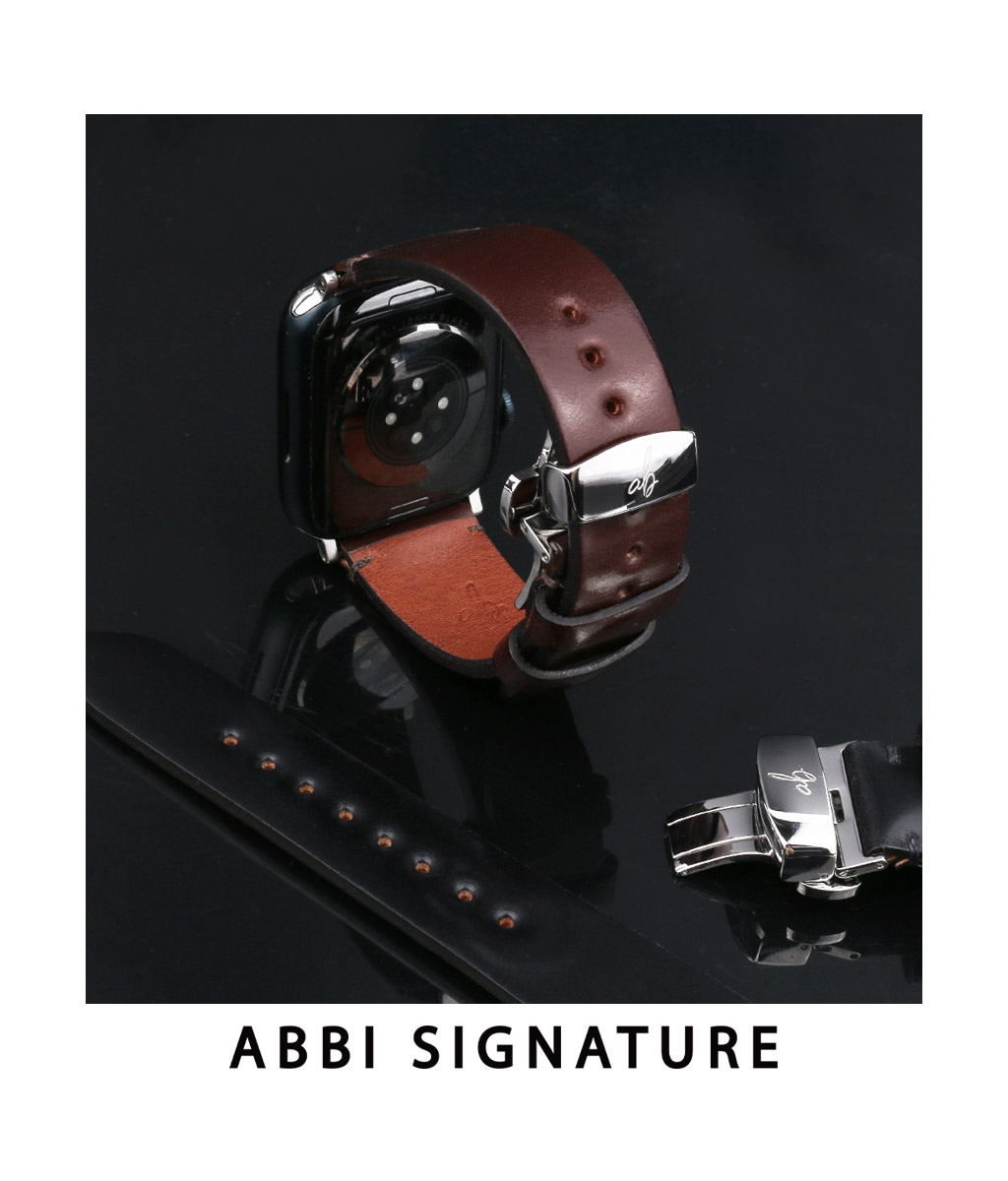 [注文生産！職人がつくる] ABBI SIGNATURE アップルウォッチ ROCADO シェルコードバン 本革 交換ベルト 日本製 AppleWatch49/46-38mmの画像