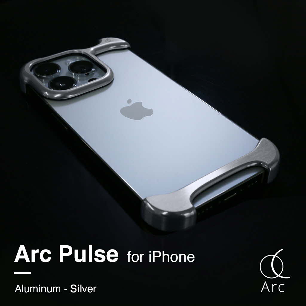 Arc Pulse iPhone 14 Pro ケース iPhone 14 Pro Max アルミバンパー iPhone 13 Pro | アークパルス アルミ・シルバー｜mycaseshop