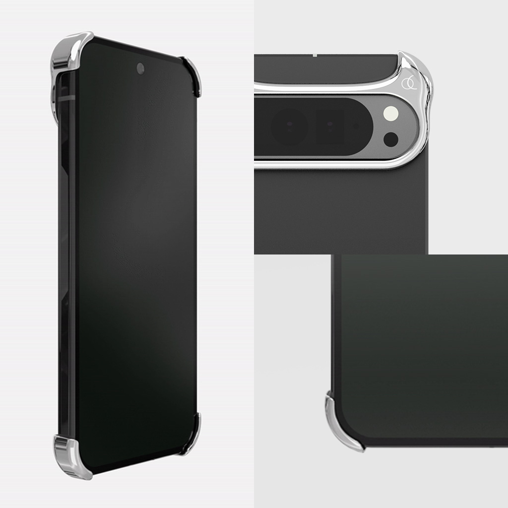 Google Pixel 9 Pro / XL 用 ] アルミ・ミラーシルバー バンパー