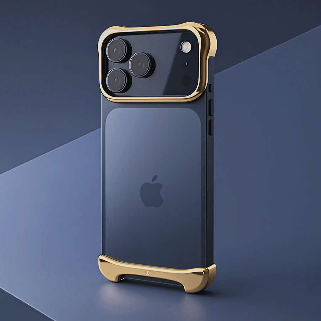 iPhone 17 Pro / Max ケース アルミ バンパー アルミ・ミラーゴールド