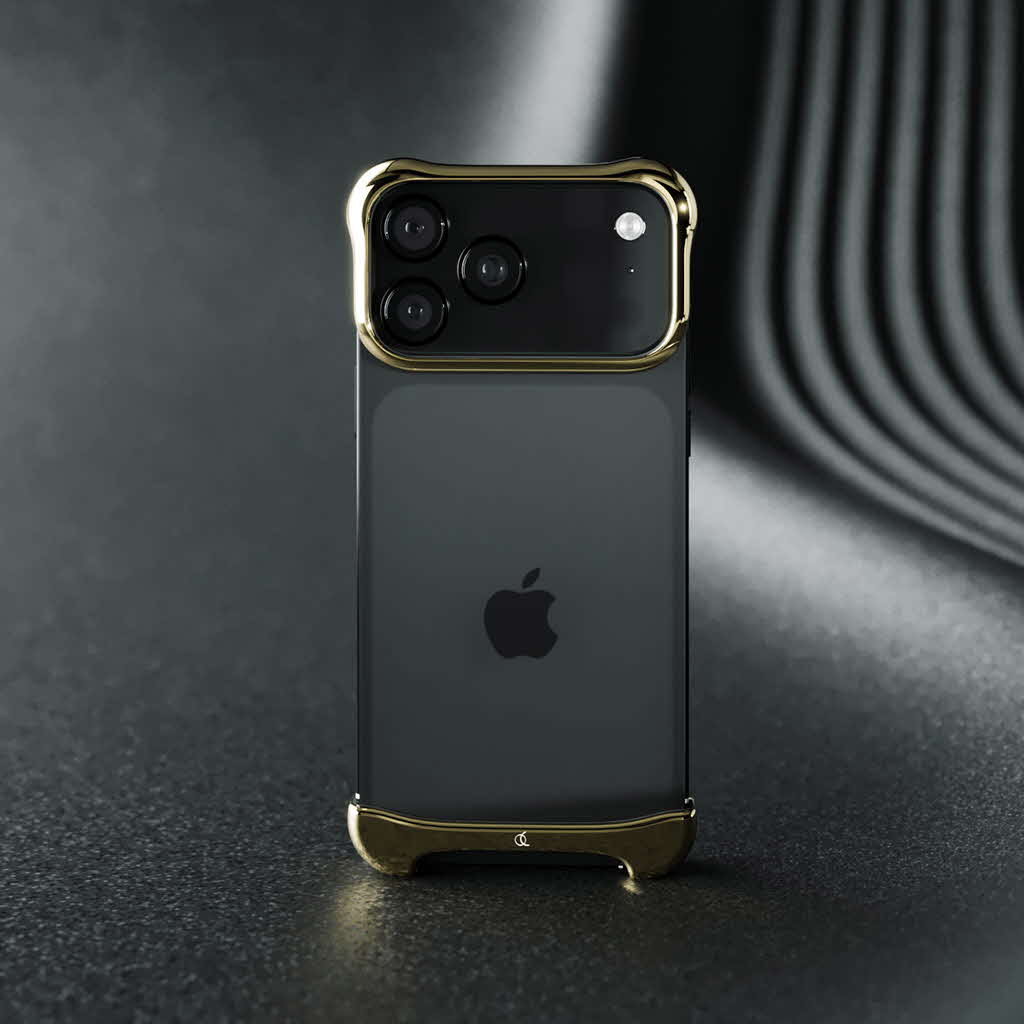 iPhone 17 Pro / Max ケース アルミ バンパー アルミ・ミラーゴールド