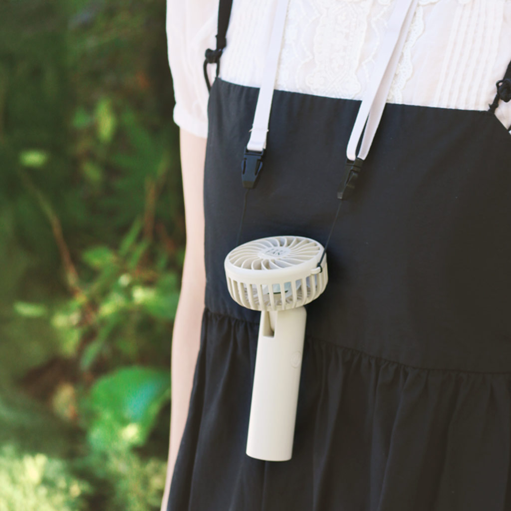 ハンディファン 4Way 日傘対応 クリップファン abbiFan CLIP 180°回転 ハンズフリ ネックストラップ付き 傘につける |  | 03