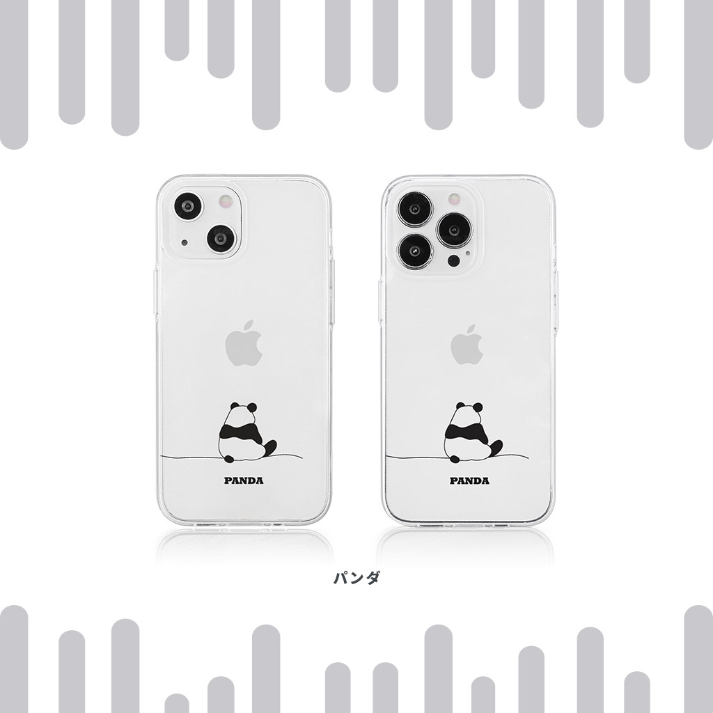 iPhone 17 / Air Pro Max 用] AKAN ソフト クリアケース パンダ