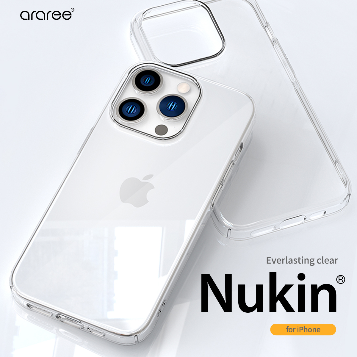 iPhone 15 / 15 Pro / 15 Pro Max / 15 Plus ハード クリアケース NUKIN 透明 ボタンカバー一体型 薄型｜mycaseshop｜02
