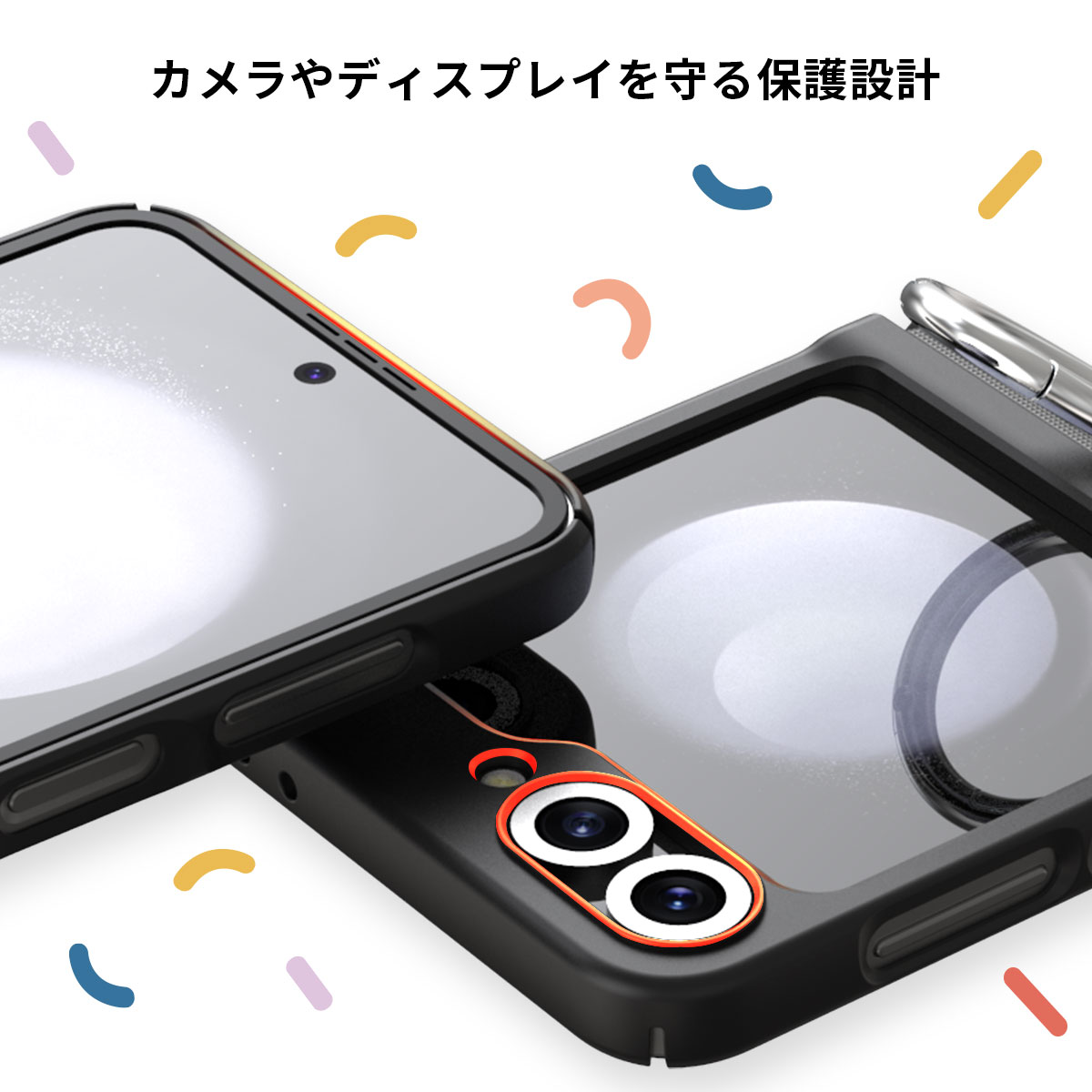 Galaxy Z Flip6 ケース メタルリング付き Aero Flex R [SAMSUNGの公式