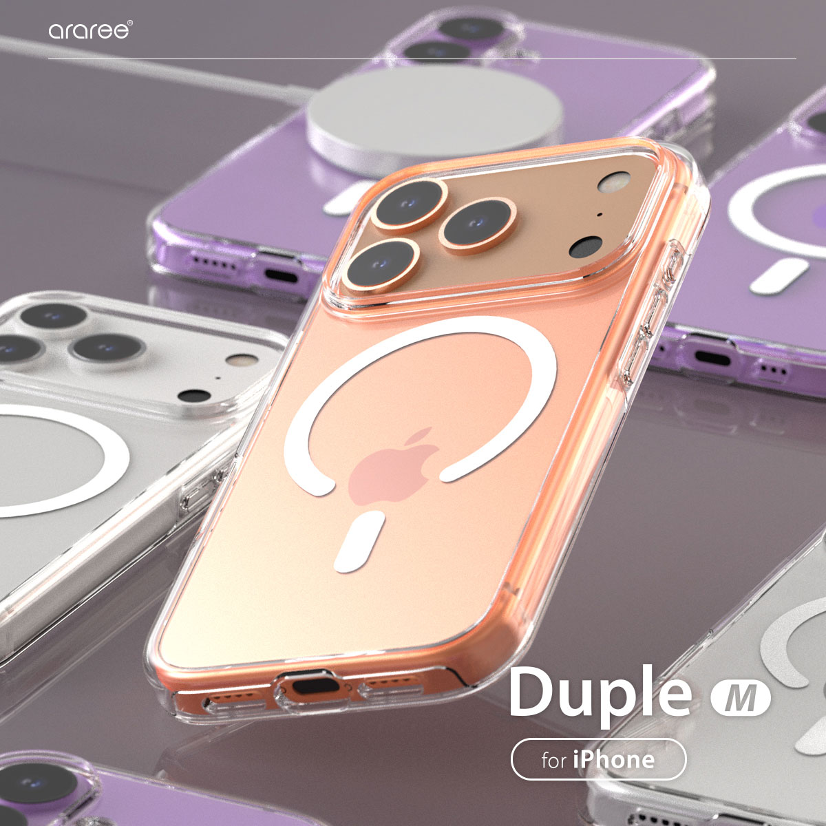 [ iPhone 17 / iPhone Air / 17 Pro / 17 Pro Max 用] araree 米軍MIL規格 MagSafe対応 DUPLE M ハイブリッド 透明カバー |  | 01