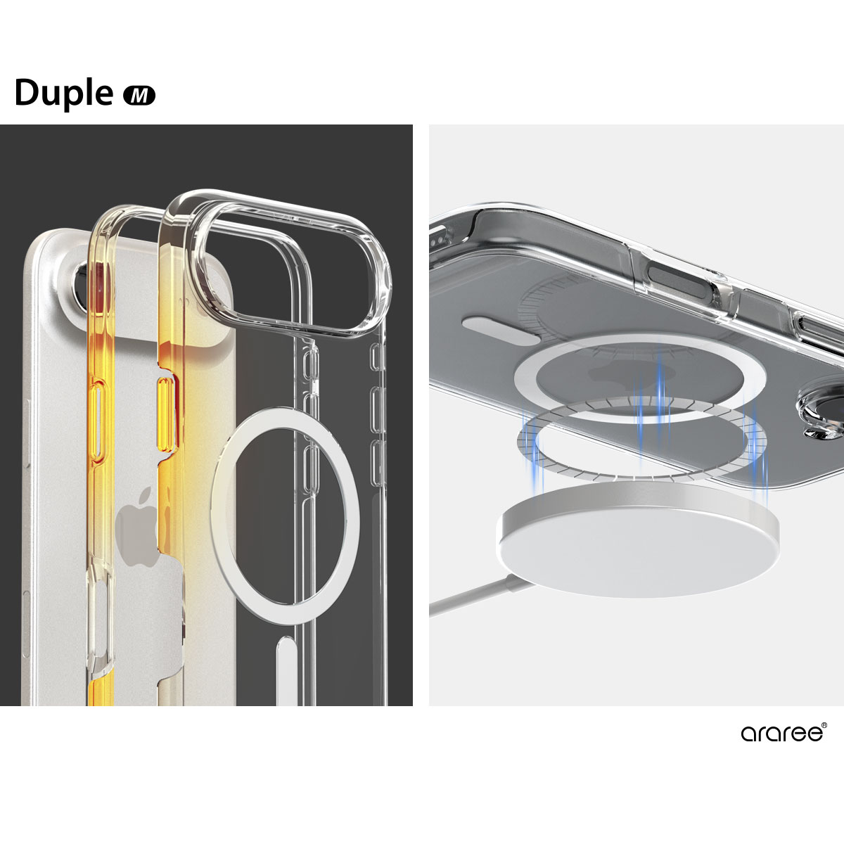 [ iPhone 17 / iPhone Air / 17 Pro / 17 Pro Max 用] araree 米軍MIL規格 MagSafe対応 DUPLE M ハイブリッド 透明カバー |  | 02