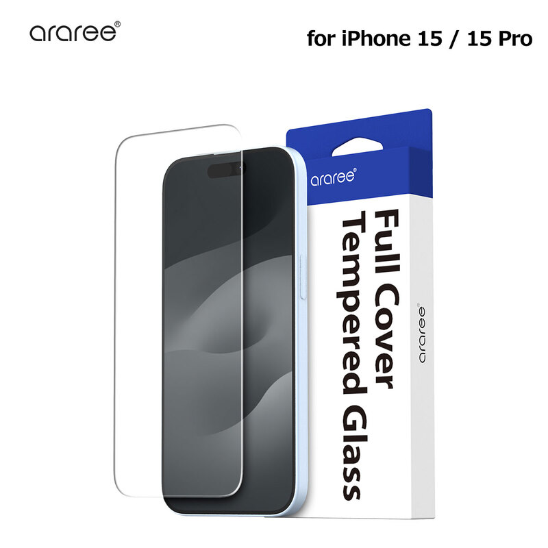 iPhone15pro用 アイフォン15 iPhone 15 / 15 Pro araree 液晶保護ガラスフィルム CORE クリア 全面保護 ディスプレイ保護 ガラス 指紋・飛散防止 透明感