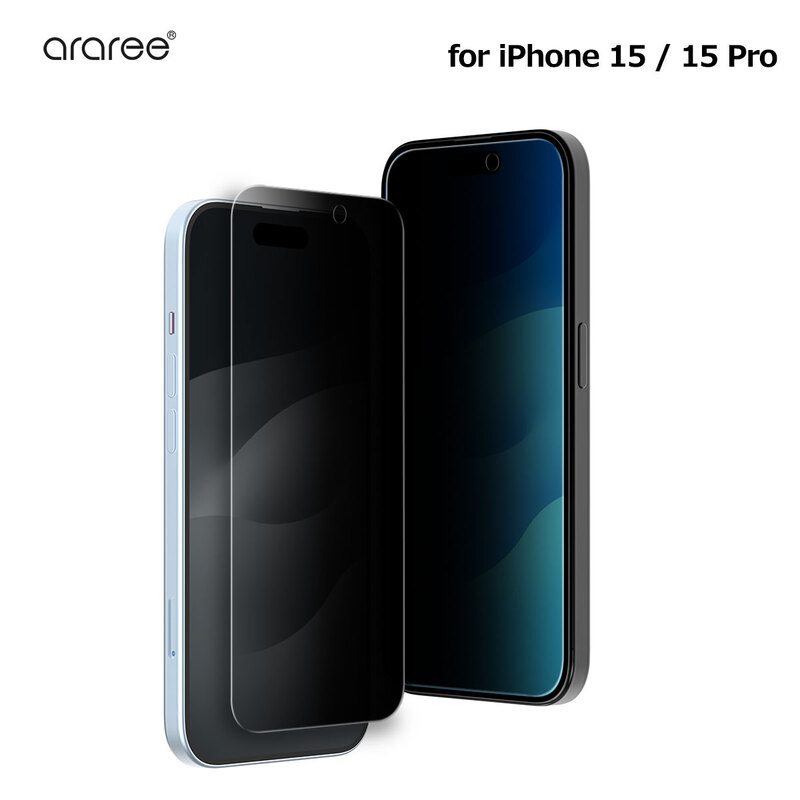 iPhone15pro�p �A�C�t�H��15 iPhone 15 / 15 Pro araree �̂������h�~ �����K���X�t�B���� CORE �S�ʕی� �f�B�X�v���C�ی� �v���C�o�V�[ �`�����h�~ 9H