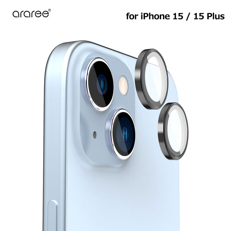 iPhone 15 / Plus araree カメラ専用 強化ガラスフィルム C-SUB