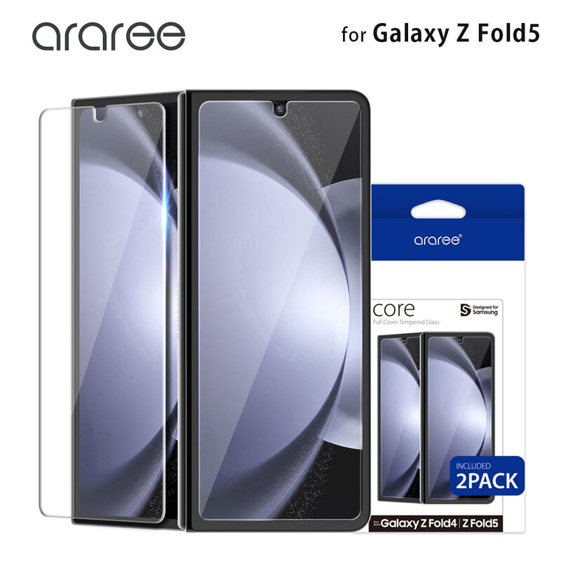 araree CORE フロントディスプレイ用 強化ガラスフィルム（2枚入り）for Galaxy Z Fold 5 ギャラクシー フォールド Zシリーズ | 