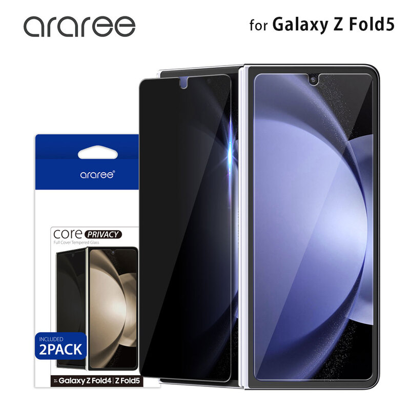 araree CORE のぞき見防止 強化ガラスフィルム (2枚入り） for Galaxy Z Fold 5 ギャラクシー フォールド Zシリーズ 覗き見防止｜mycaseshop