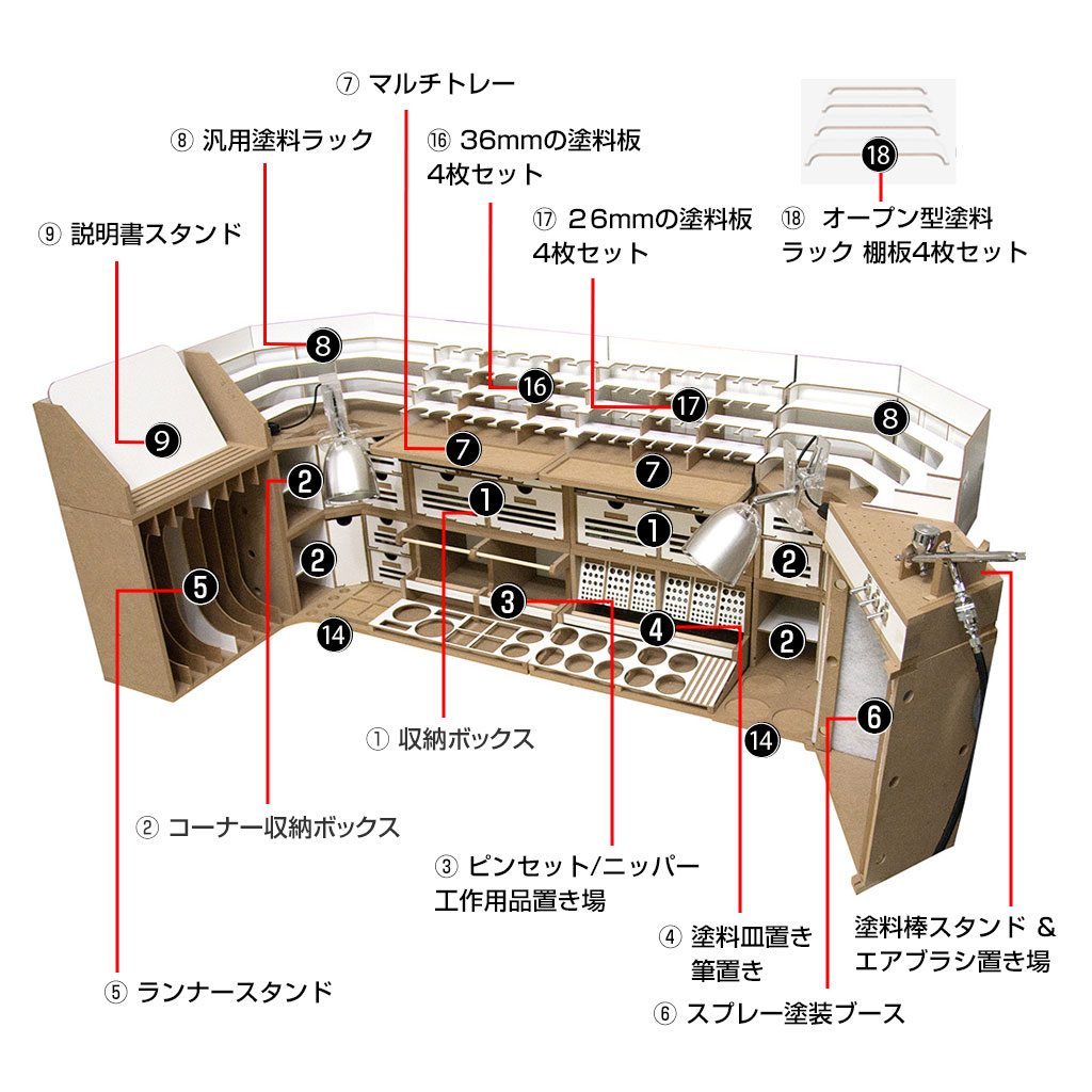 自作 塗装ブース プラモデル 製作台 作業台 - 棚/ラック