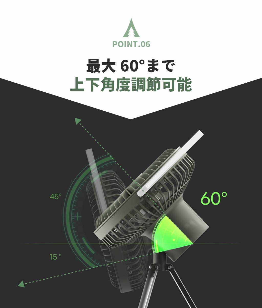 KRUCA 多機能 キャンピングファン [虫よけ超音波 最大42時間 置く・持つ・吊るす・照らす] |  | 12
