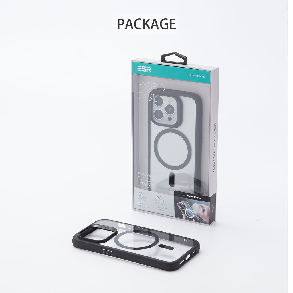 ESR iPhone 15 MagSafe対応 クリアケース Classic 米軍MIL規格 耐衝撃