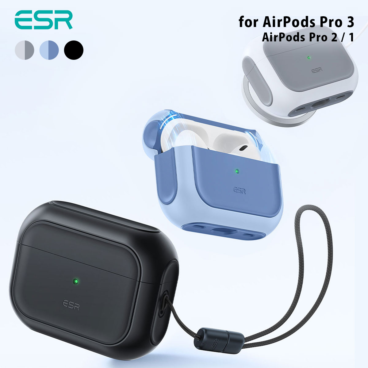 AirPods4本体 箱及びブルーケース付き Amazon | ESR AirPods 第4世代ケース AirPods第4世代(2024)(USB