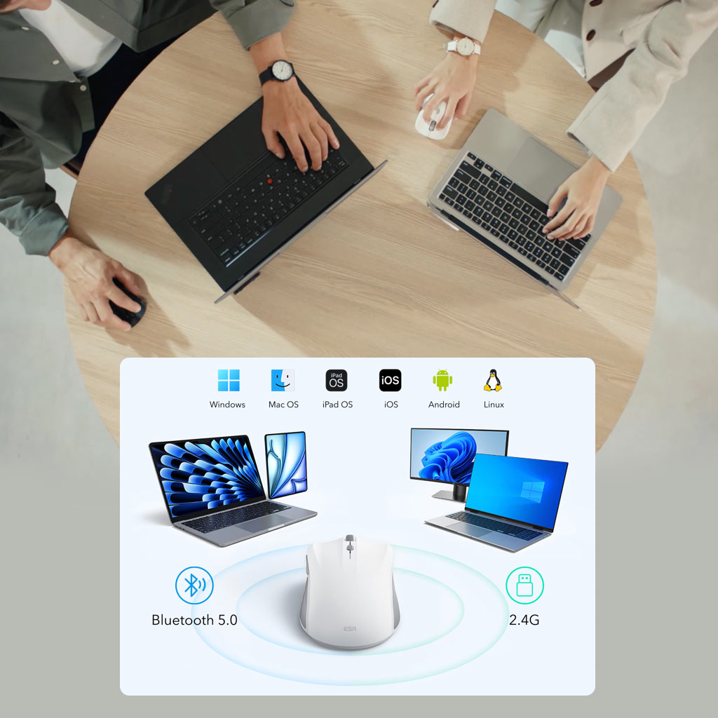 充電式 ワイヤレスマウス MagMouse ESR 無線 パソコンマウス 7ボタン