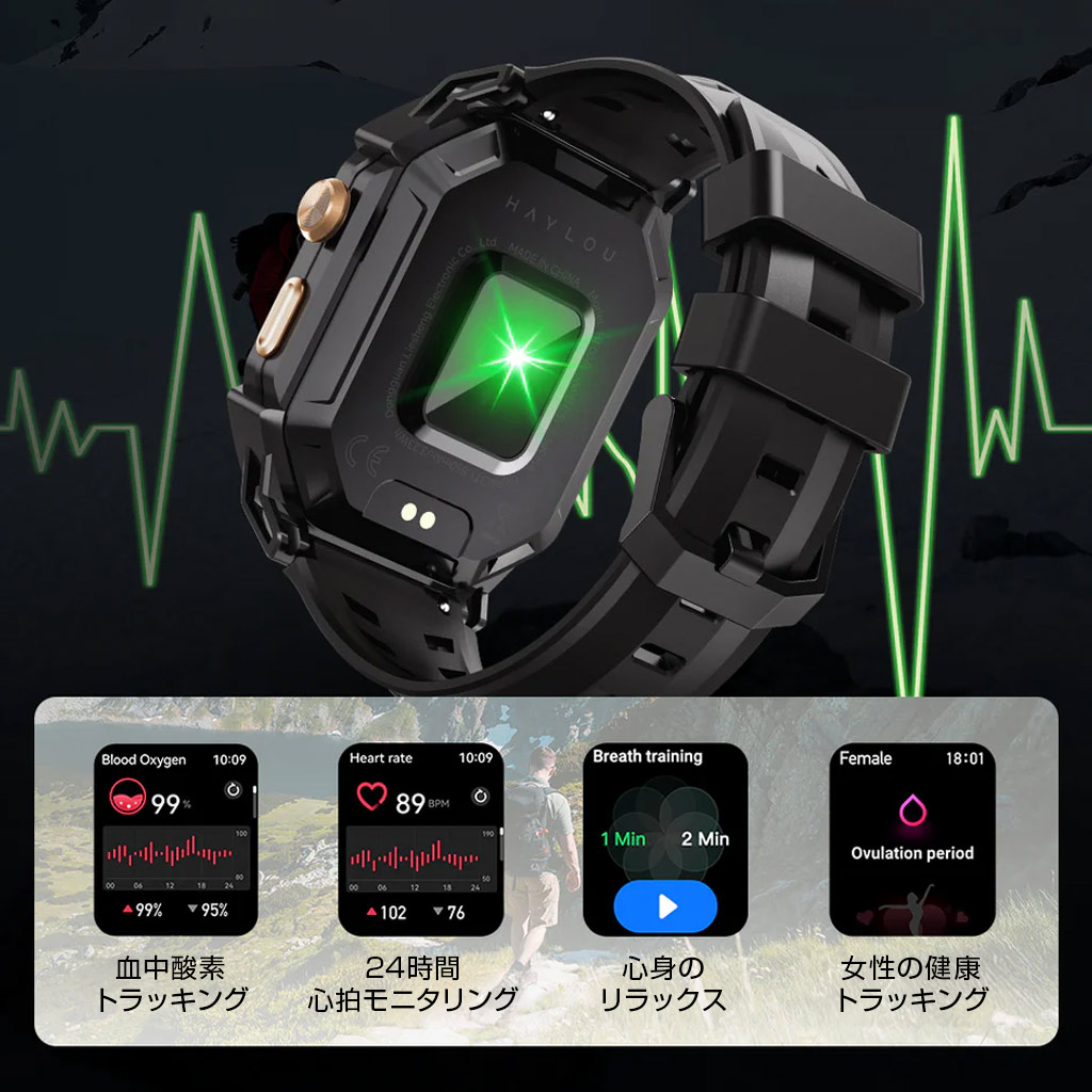 HAYLOU スマートウォッチ IRON N1 通常25日使用可能 日本語対応 5ATM防水 |  | 07