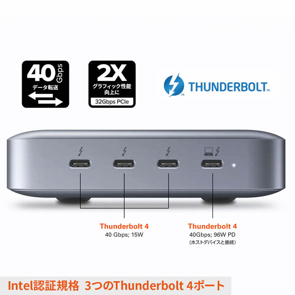 HyperDrive Thunderbolt 4 パワーハブ GaN 電源一体型 PD対 USB-Cパワーステーション USB-C ハブ HP-HDTB4PH ハイパー HYPER++ 正規品