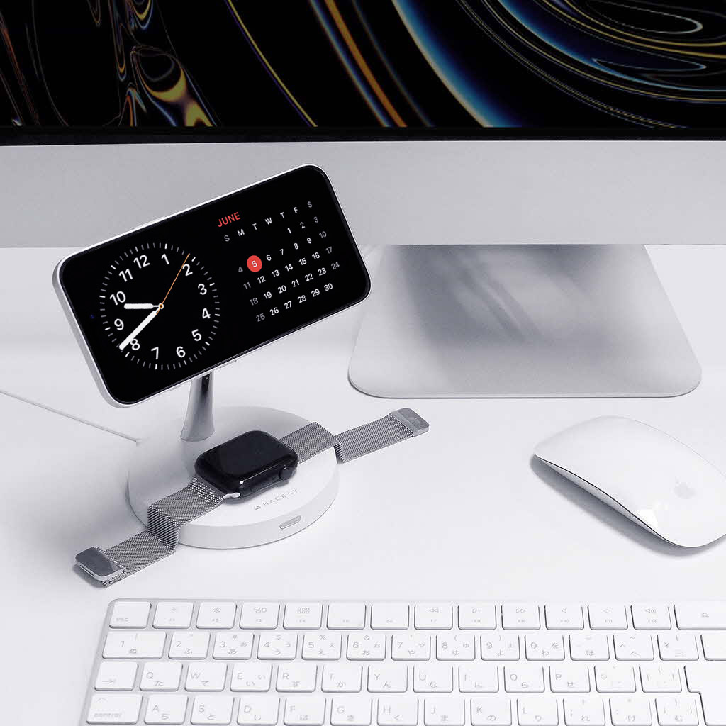 apple watch 充電器 4in1 マグネット式 マルチチャージャー iPhone スタンバイ スタンド 充電スタンドｘiPhoneｘAirPodsｘAndroid｜mycaseshop｜11