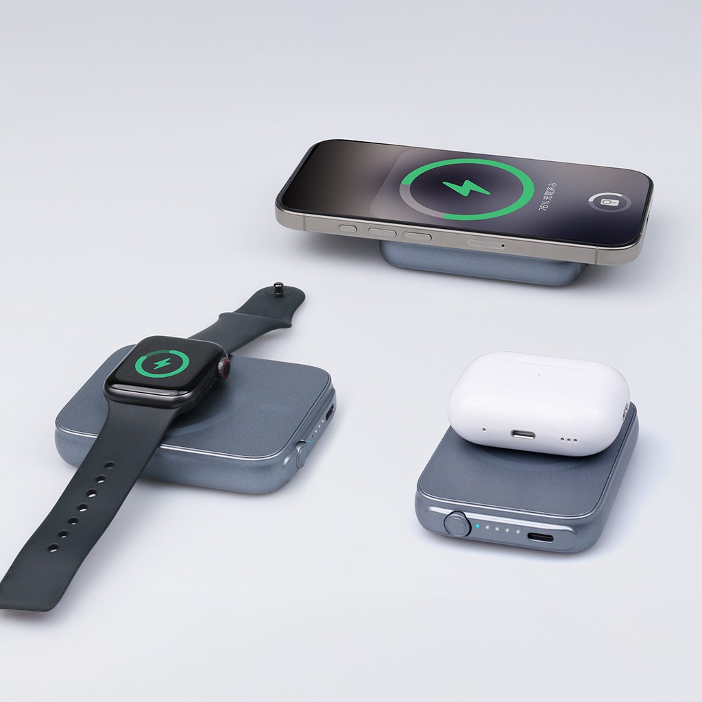 Hacray All in One 15W マグネットワイヤレスバッテリー [MagSafe対応 モバイルバッテリー] for iPhone、AirPods、Apple Watch、iPadなど |  | 01