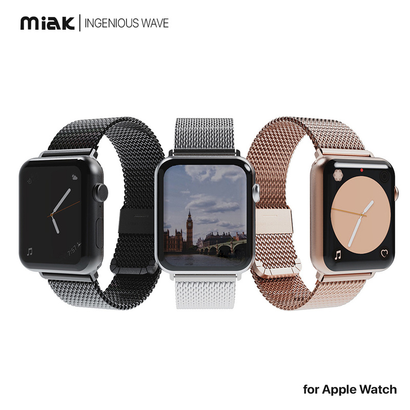 アップルウォッチ バンド ステンレス miak CLIP MESH BAND for