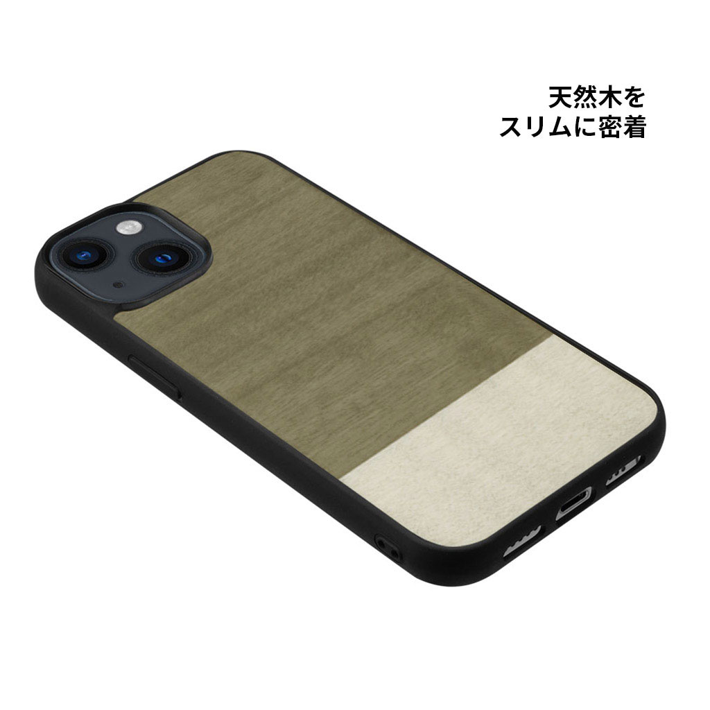 iPhone15pro用 アイフォン15 iPhone 15 / 15 Pro Man&Wood MagSafe対応 天然木ケース Einstein（アインシュタイン） 防塵 ストラップホール付き 木目 |  | 03