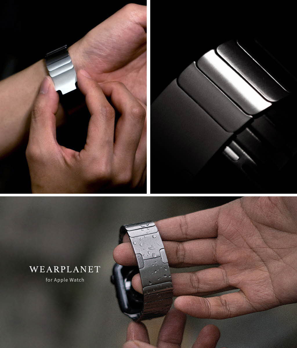 WEARPLANET アップルウォッチ プレミアムメタルバンド 交換バンド for Apple Watch 49mm, 46/45/44/42/41/40/38mm (Ultra2/1,Series10-1,SE)の画像