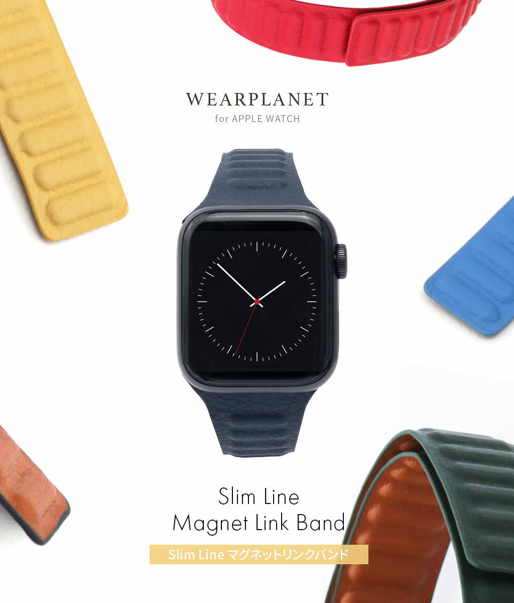 アップルウォッチ バンド ベルト Ultra 49mm, 45-38mm (Series 1-8,SE) レディース マグネット留め Slim Line マグネットリンクバンド WEARPLANET |  | 01