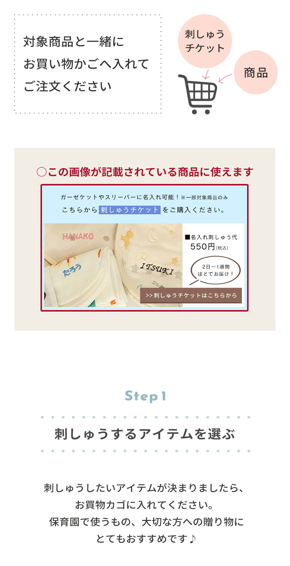 刺しゅうチケット