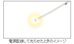 電源配線して光らせたイメージ
