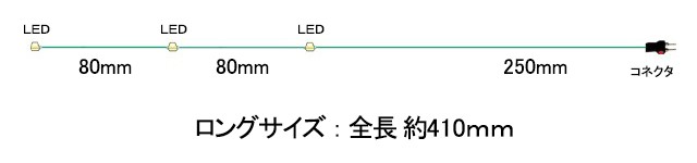 チップＬＥＤランプ3連 白（超高輝度） ロングサイズ410mm 【極細リード線＆コネクタ付】 :1608W0203-250:マイクラフト - 通販 -  Yahoo!ショッピング