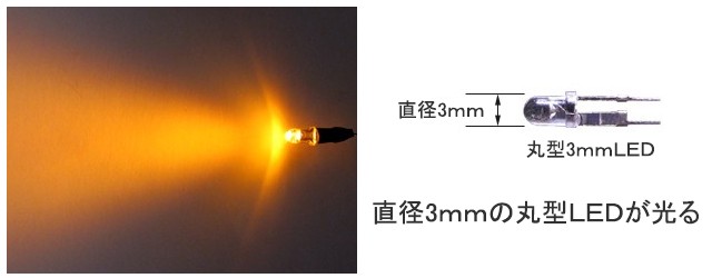 丸型3ｍｍＬＥＤランプ 黄色 光