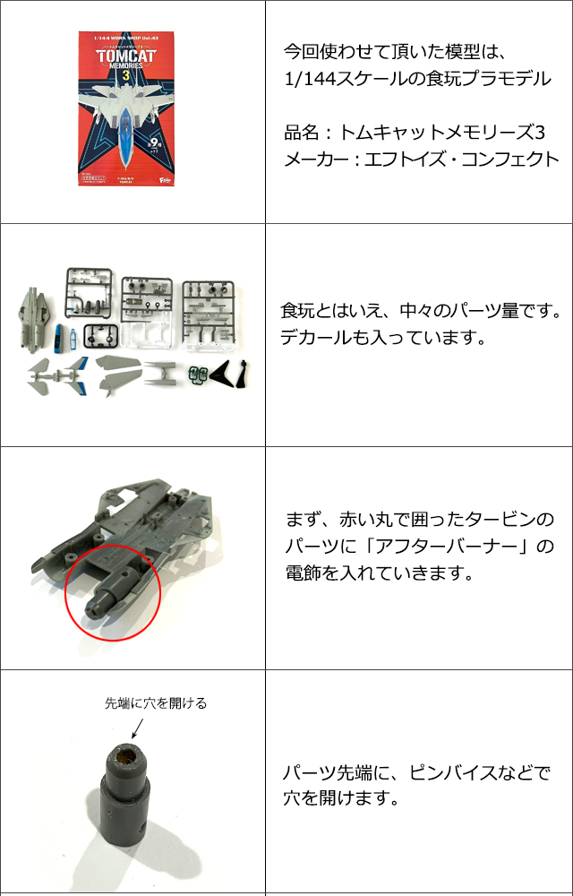 1/144 戦闘機プラモデル トムキャットF-14D 電飾工作例 - マイクラフト
