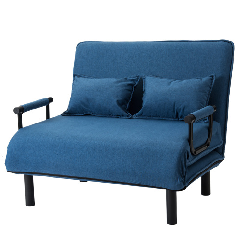 カウチソファーベッド　ダークブルー 肘付き カウチソファーベッド ダークブルー 肘付き