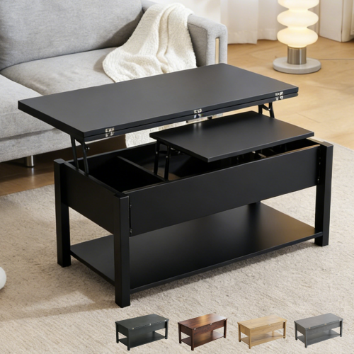 BTM ローテーブル 収納付き テーブル センターテーブル 天板昇降式