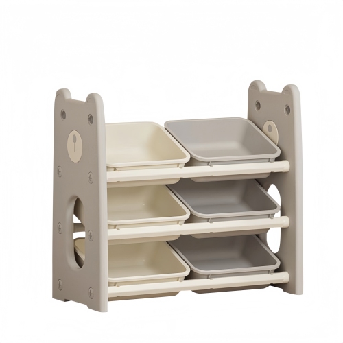 BTM おもちゃ 収納 ラック 3段 棚なし おもちゃ箱 絵本棚 スリム